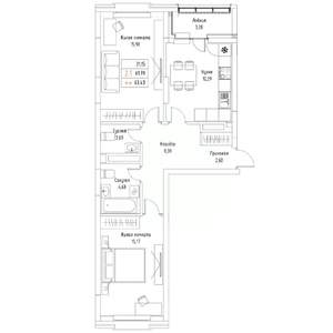 2-к квартира, вторичка, 63м2, 6/9 этаж