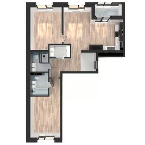 2-к квартира, вторичка, 74м2, 3/23 этаж