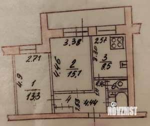 2-к квартира, вторичка, 53м2, 8/9 этаж