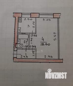 1-к квартира, вторичка, 30м2, 5/5 этаж