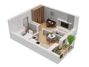 1-к квартира, строящийся дом, 40м2, 5/23 этаж