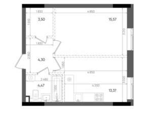 1-к квартира, вторичка, 41м2, 7/14 этаж
