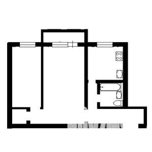 2-к квартира, вторичка, 48м2, 1/5 этаж