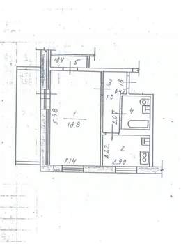 1-к квартира, вторичка, 35м2, 3/9 этаж