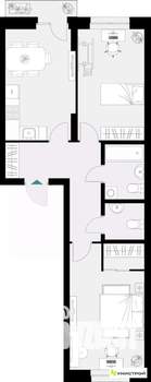 2-к квартира, вторичка, 64м2, 8/18 этаж