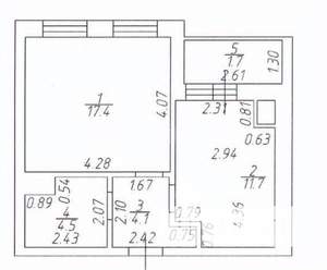 1-к квартира, вторичка, 38м2, 4/12 этаж