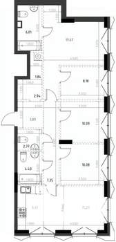 3-к квартира, вторичка, 99м2, 2/15 этаж