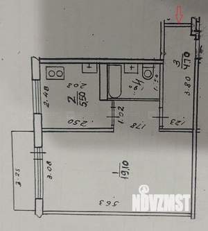 1-к квартира, вторичка, 32м2, 5/5 этаж