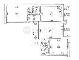 3-к квартира, вторичка, 82м2, 7/19 этаж