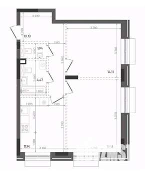 2-к квартира, вторичка, 62м2, 13/14 этаж