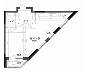 2-к квартира, вторичка, 49м2, 14/23 этаж