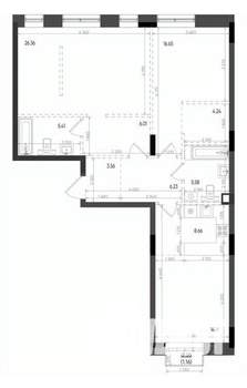 3-к квартира, вторичка, 98м2, 3/6 этаж