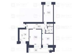 3-к квартира, вторичка, 61м2, 8/10 этаж