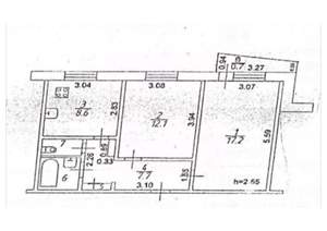2-к квартира, вторичка, 50м2, 9/9 этаж