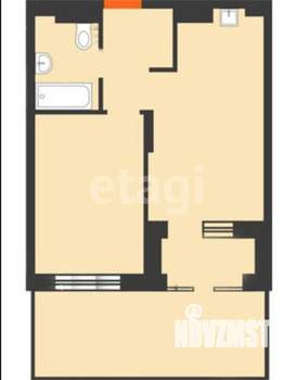 2-к квартира, вторичка, 44м2, 1/4 этаж