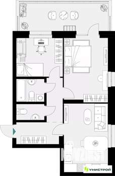 2-к квартира, вторичка, 63м2, 2/18 этаж
