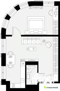1-к квартира, вторичка, 48м2, 3/27 этаж