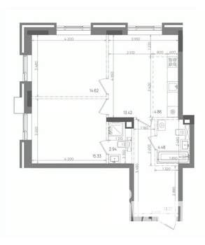 3-к квартира, вторичка, 66м2, 4/14 этаж