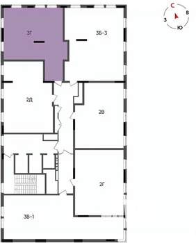 3-к квартира, вторичка, 66м2, 4/22 этаж