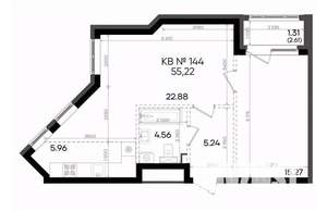 2-к квартира, вторичка, 55м2, 3/23 этаж