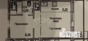 1-к квартира, вторичка, 34м2, 6/19 этаж