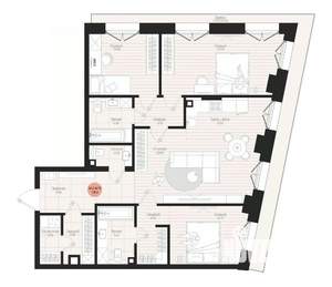 3-к квартира, вторичка, 108м2, 5/19 этаж