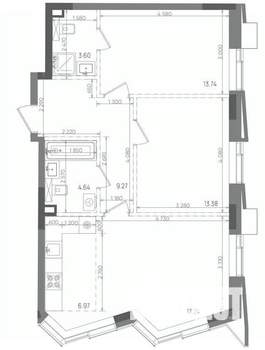 3-к квартира, вторичка, 69м2, 12/14 этаж