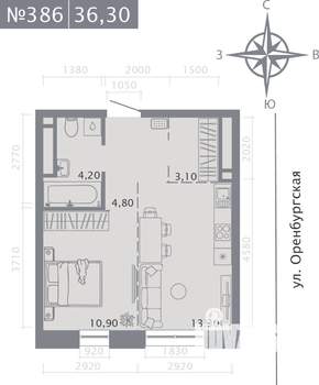 1-к квартира, вторичка, 36м2, 4/25 этаж