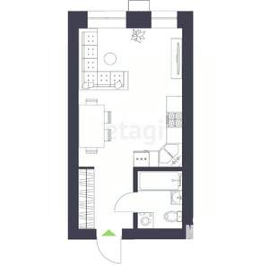 Студия квартира, вторичка, 15м2, 1/10 этаж