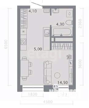 Студия квартира, вторичка, 26м2, 17/25 этаж