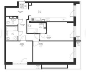 3-к квартира, вторичка, 97м2, 6/25 этаж
