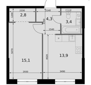 1-к квартира, вторичка, 40м2, 14/20 этаж