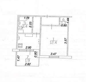 1-к квартира, вторичка, 27м2, 5/10 этаж