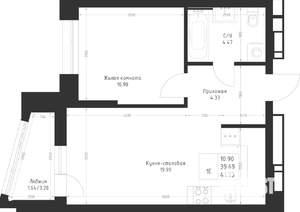 1-к квартира, вторичка, 41м2, 12/23 этаж