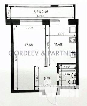 1-к квартира, сданный дом, 41м2, 13/16 этаж