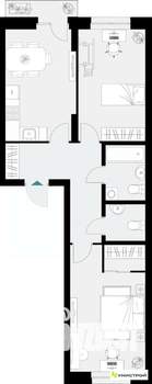 2-к квартира, вторичка, 64м2, 5/18 этаж