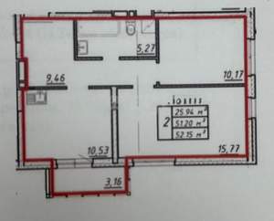 2-к квартира, вторичка, 51м2, 11/17 этаж