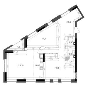 2-к квартира, вторичка, 99м2, 5/18 этаж