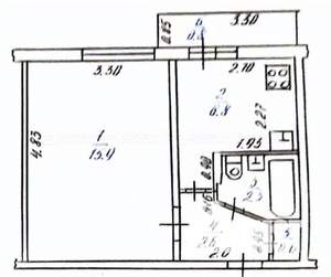 1-к квартира, вторичка, 29м2, 2/9 этаж