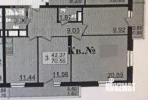 3-к квартира, сданный дом, 69м2, 15/19 этаж