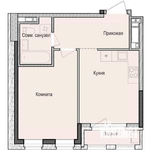 1-к квартира, строящийся дом, 40м2, 7/23 этаж