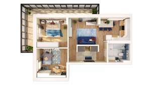 3-к квартира, вторичка, 60м2, 9/17 этаж