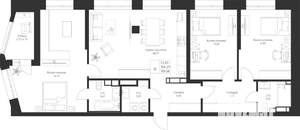 3-к квартира, вторичка, 107м2, 3/23 этаж