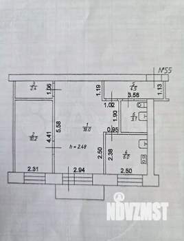 2-к квартира, вторичка, 44м2, 4/4 этаж