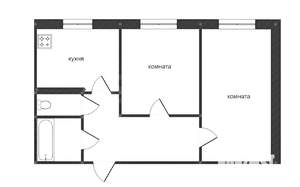 2-к квартира, вторичка, 43м2, 1/9 этаж