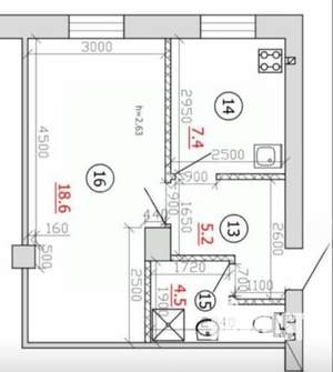 1-к квартира, вторичка, 37м2, 2/3 этаж