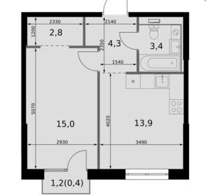 1-к квартира, вторичка, 40м2, 6/20 этаж