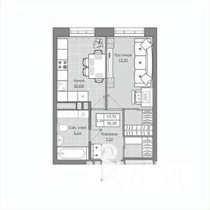 1-к квартира, вторичка, 36м2, 2/19 этаж