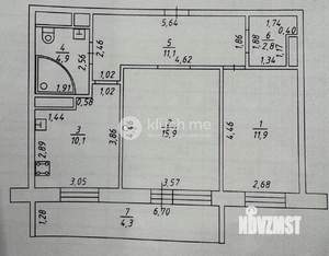 2-к квартира, вторичка, 57м2, 14/22 этаж