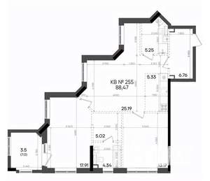 2-к квартира, вторичка, 88м2, 17/23 этаж